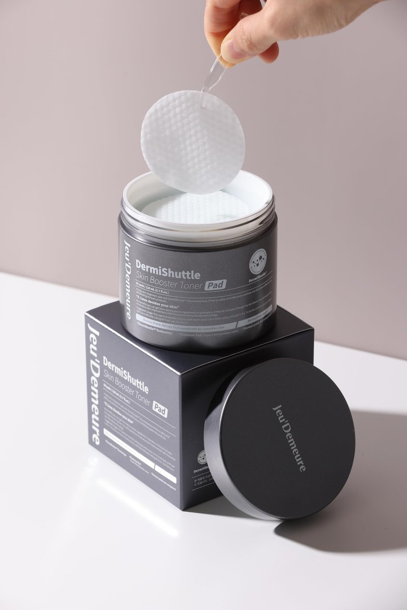 JEU'DEMEURE DermiShuttle Skin Booster PHA Premium Toner Pads, Exfoliating, Minimizing Pores, Dead Skin & Blackheads,100% Cotton Facial Pad, For Sensitive Skin, Korean Skin Care, 60 Pads 2.7 fl.oz