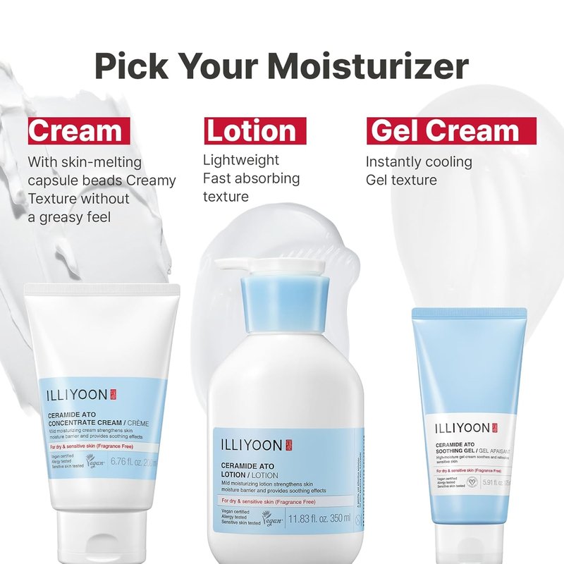 Illiyoon Ceramide Ato Soothing Gel - Vegan Facial Moisturizer for All Skin Types | 5.9 Fl Oz (175ml)