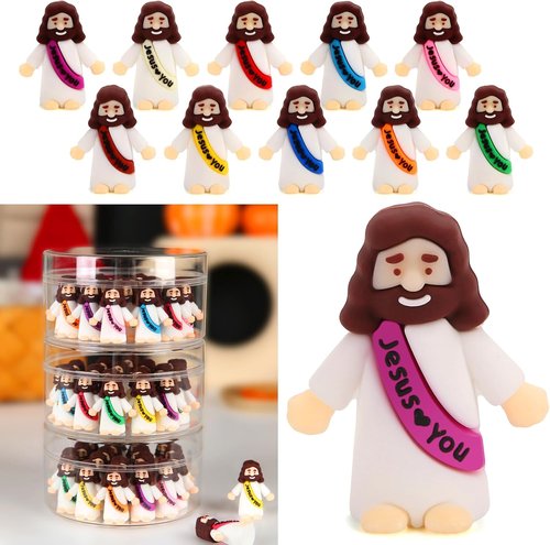 Little Jesus Figures by [Brand Name] - Mini Jesus Figurines for Crafts | 100 Pcs in 10 Colors