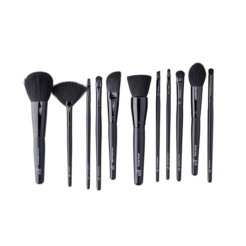 e.l.f. Cosmetics 11 Piece Makeup Brush Set - Versatile Brushes for Foundation, Eyeshadow & More