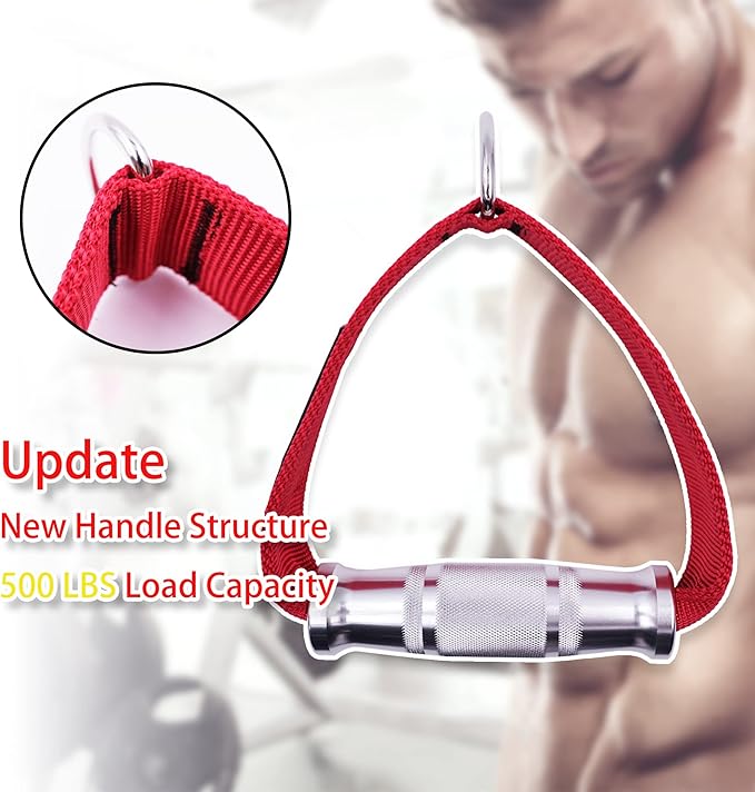 J Bryant Cable Machine Handles Attachment for Pulley Machine Heavy Duty Metal D Handle Aluminum Alloy Handle Grips Durable Workout Handles Pulley LAT Pulldown System