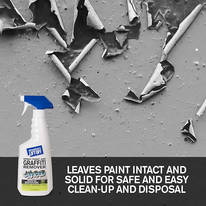 Motsenbocker's Lift Off 41101-4PK Spray Paint and Graffiti Remover – Removes Spray Paint, Acrylic, and Enamel – Safe for Wood, Metal, Concrete, Plastic – Water-Based Formula – 22 Fl Oz (Pack of 4)