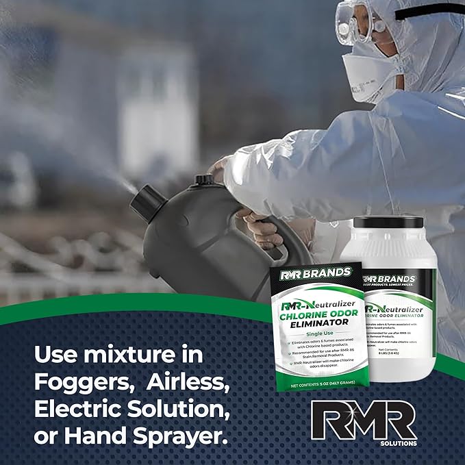 RMR-Neutralizer, Chlorine and Bleach Odor Eliminator - Neutralizes Odors From Chlorine and Bleach-Based Indoor & Outdoor Cleaners, 5oz Makes 1 Gallon, 12-5 Ounce Packets