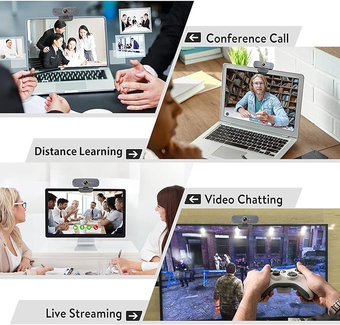 Angetube 1080P Webcam with Microphone, HD Streaming Webcam/USB Auto Focus Web Camera/Cam f Compatible with/Zoom/Skype/Teams