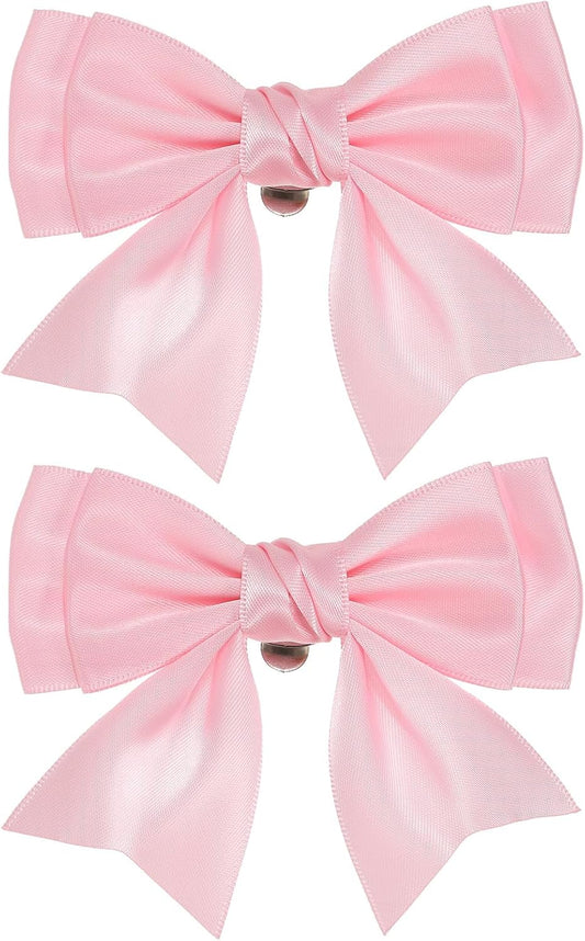 PATIKIL Bow Shoe Clips - Elegant Satin Detachable Bowknot Embellishments | 2 Pcs in Pink for Weddings & Parties