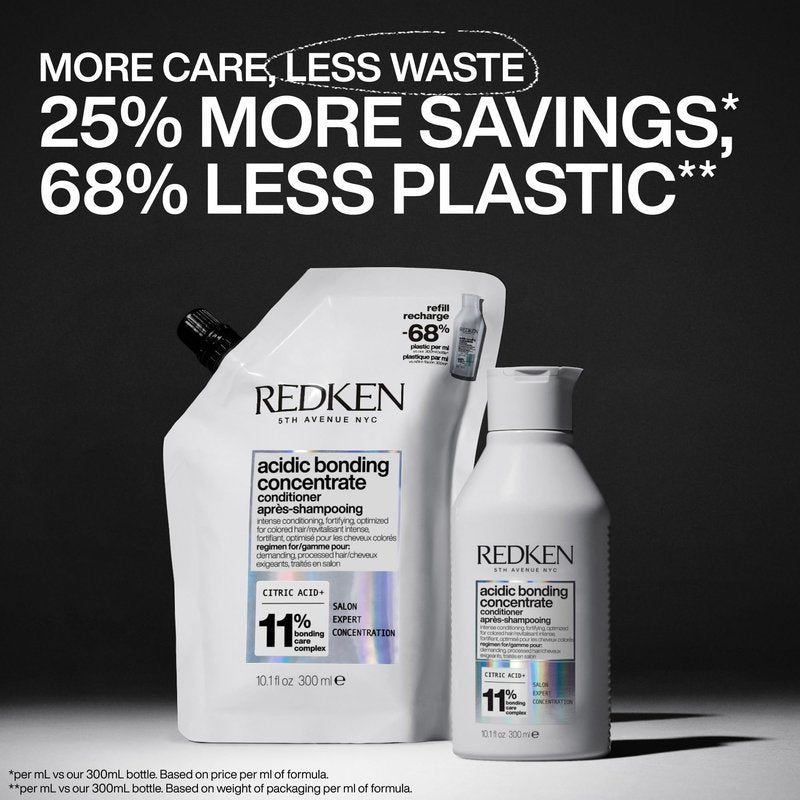 Redken Acidic Bonding Concentrate Conditioner For Damaged Hair Repair - Strengthens and Repairs Weak and Brittle Hair, Sulfate-Free, With Citric Acid