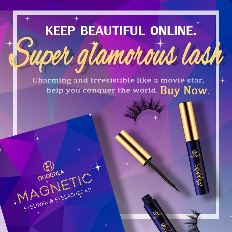 Magnetic Eyelashes Kit - Natural Look Wispy Cat Eye Lashes | 10 Pairs, Reusable, Vegan & Cruelty-Free