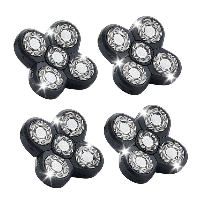 4PCS Shaver Replacement Blades,5 Head Shaver Heads for Bald Men,Head and Face Electric Razor Shaver Head