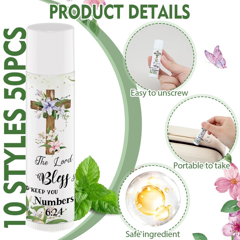 Nlicrst 50 Pcs Christmas Lip Balms Bulk Gifts for Women Party Holiday Favors Christmas Stocking Stuffers Moisturizing Lip Care Appreciation Gift for Kids Teachers Mom Employee Coworker Team