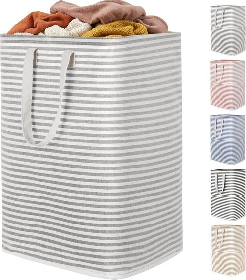 Lifewit Collapsible Laundry Basket - 80L Waterproof Hamper with Reinforced Handles | Grey