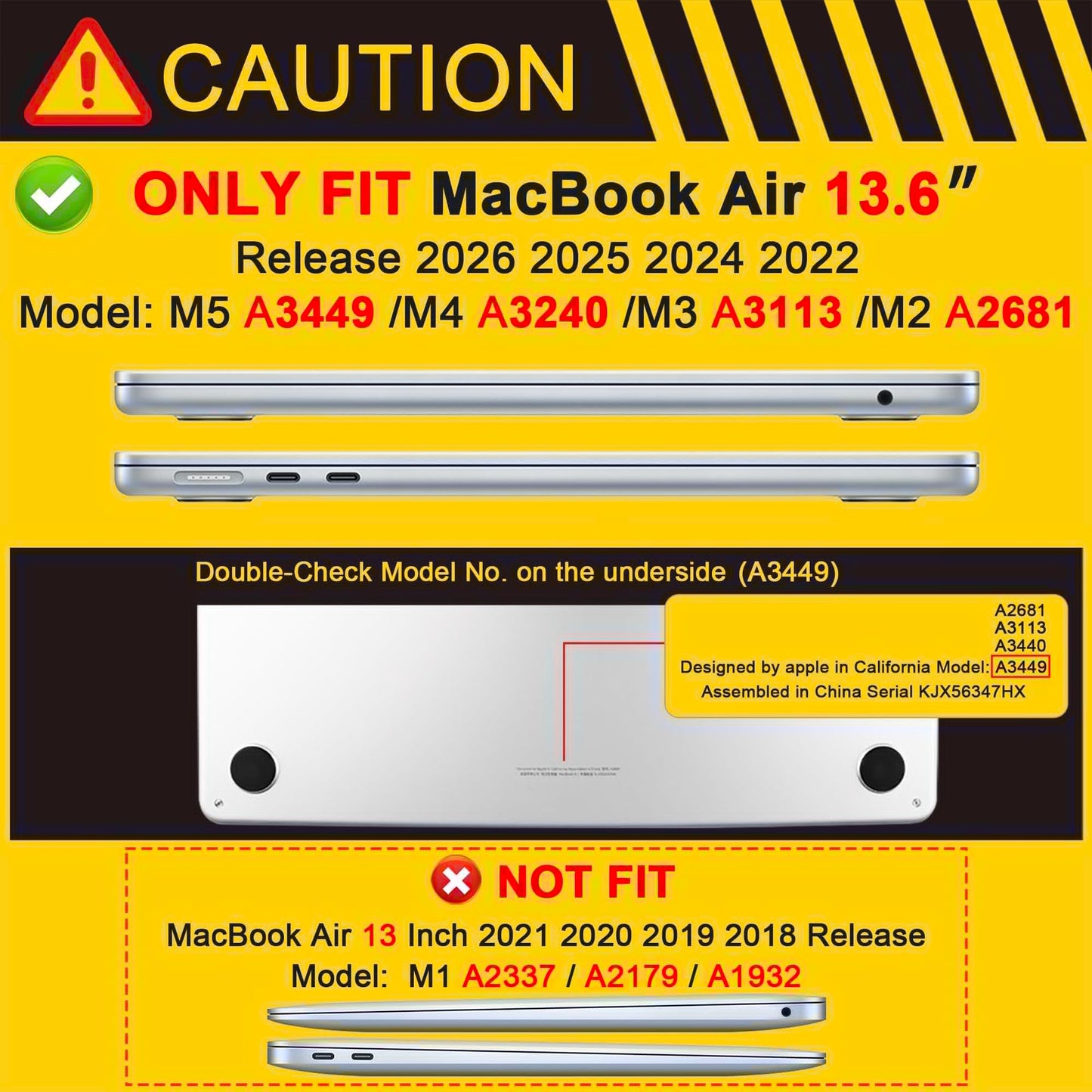 MEEgoodo Case for M5/M4/M3/M2 MacBook Air 13 inch 2026 2025 2024 2022, Fit Model A3449/A3240/A3113/A2681, Case Compatible with MacBook Air 13.6-inch, Golden Lilies