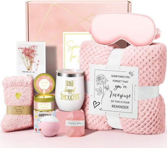 Happy Birthday Gifts for Women Mom Her Friend Sister Wife Grandma, Self Care Gift Get Well Relaxing Spa Gift Basket Set