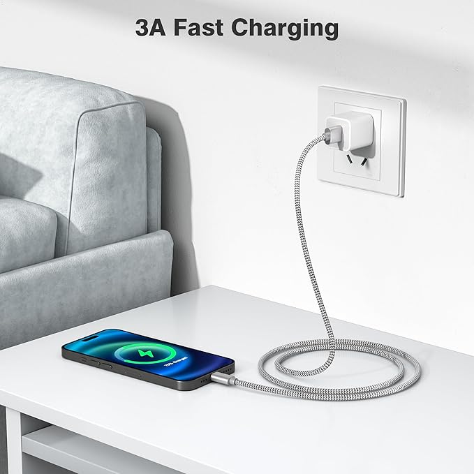 Elebase iPhone 17 17e Pro Max Charging Cable 1.5/3.3/6.6FT 3Pack,USB A to Type C Car Charger Cord,USBC Carplay Cable for New Apple 16 Plus iPad 10 Mini 7 Air 8,Airpods,Samsung Galaxy S26 S25 A17 Ultra