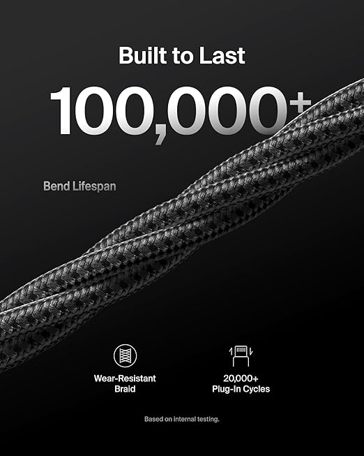 Belkin USB A to USB C Cable 2-Pack, 9.9ft, 15W - Type C Charger, iPhone Charger Cord, Soft, Braided, Flexible for iPhone 17 & 16, Galaxy S26, Pixel 10, iPad Pro, Airpods Pro, Switch & More - Black