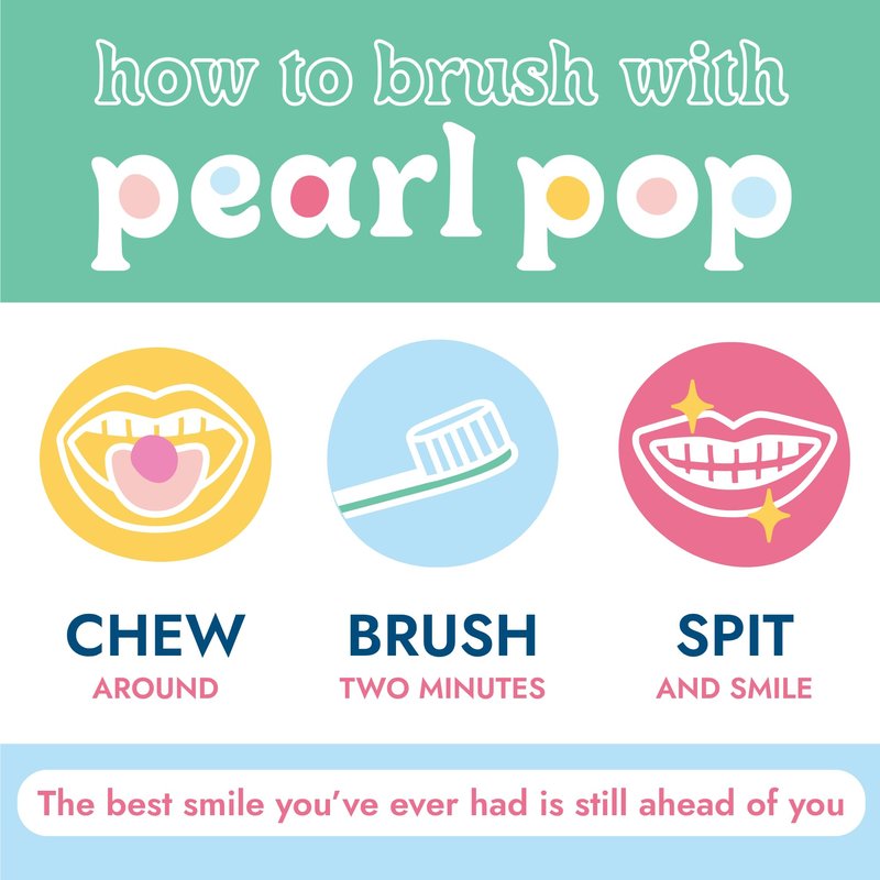Pearl Pop Gummy Toothpaste Pearls for Kids & Adults – Fluoride Free, Soft & Chewy Tooth Paste, Mess-Free Travel Alternative with Nano-Hydroxyapatite (nHAP) & Xylitol, Groovy Grape, 65 Count