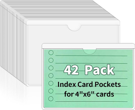 NIUBIER Storage Bin Labels - 42 Pack Clear Adhesive Pockets for Easy Organization | Removable Tote Stickers