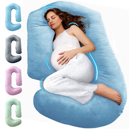 PILLANI Pregnancy Pillow - V C U Shaped 57-Inch Full Body Support with Removable Washable Cover | Cooling Maternity Comfort