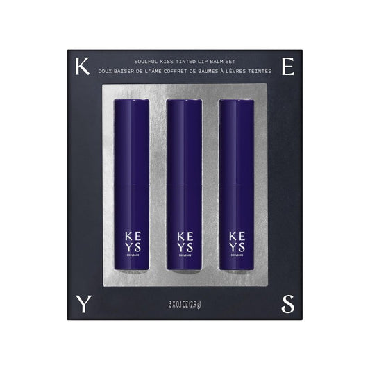 Keys Soulcare Soulful Kiss Tinted Lip Balm Set with Avocado Oil, Moisturizes & Softens, Sheer Color, Silky Formula, Cruelty-Free, 3-Pack, 0.1 Oz