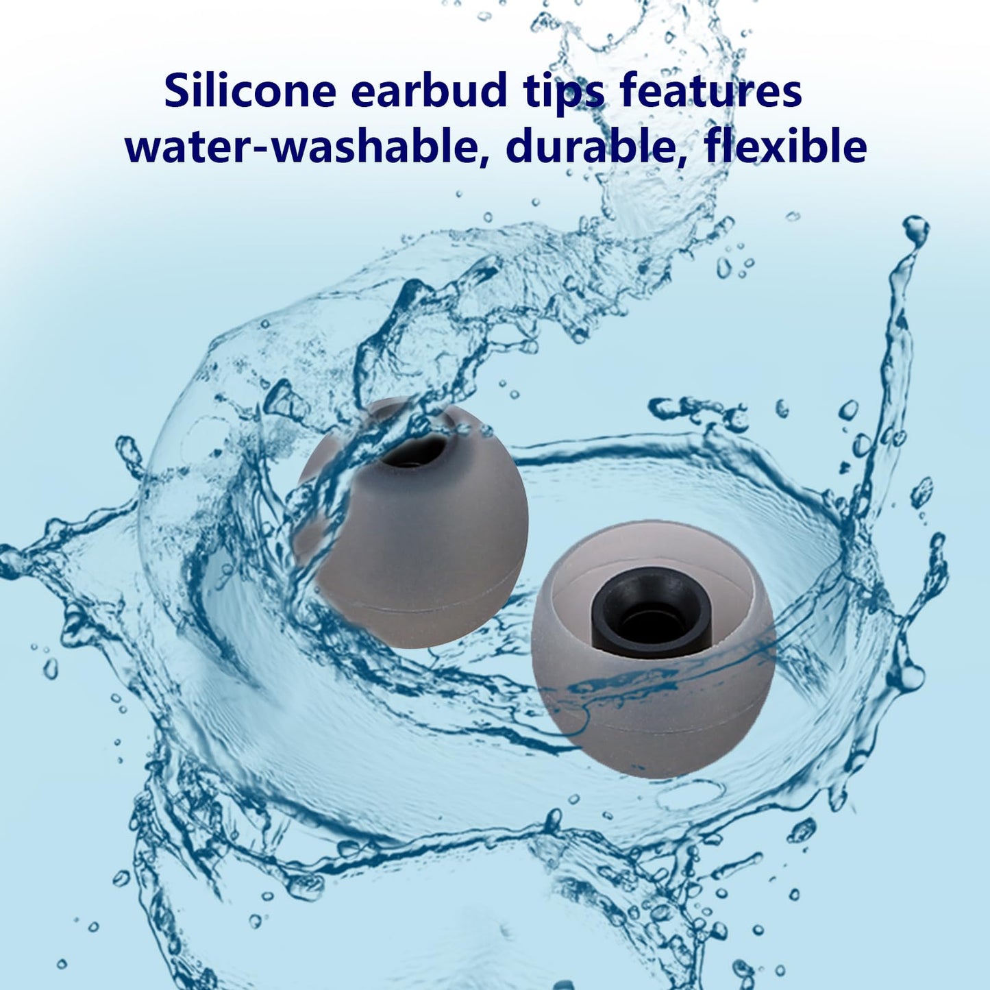 MMYQXI Earbud Replacement Tips Silicone Earbud Tips Earbud Covers Fit for in-Ear Headphones (Inner Hole 3.8mm -5.1mm) Ear Tips Earbud Rubber Tips 9 Pairs S/M/L