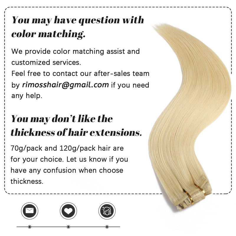 Rimoss Clip in Hair Extensions Real Human Hair - 120g 12 Inch 7pcs, Bleach Blonde Color - Premium Soft Remy Hair Extensions Real Human Hair Clip ins Straight for Women (#613 12 Inch)