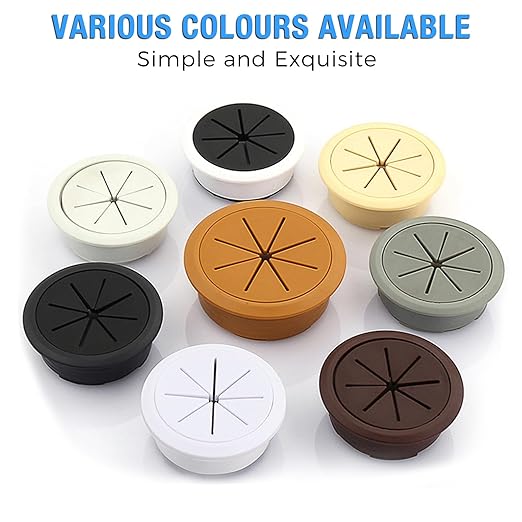 Desk Grommet 2" (50 mm), Desk Hole Cover for Cables Dark Grey, Cable Grommet ABS Plastic, Desk Hole Grommet for Office and Home Table Cable, Detachable & Flexible Cable Cord Organizer-4 Pcs