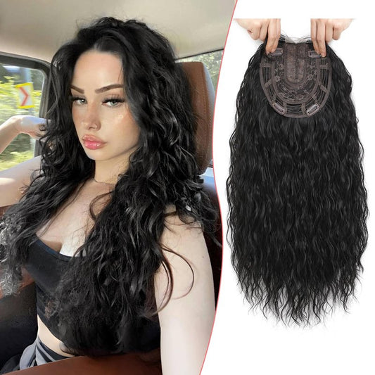 Curly Hair Topper - Lightweight Clip-In Hairpiece for Women | Natural-Looking Volume & Coverage