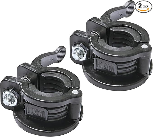 Barbell Clamp 1 inch Multiple Sizes & Adjustable Weight Clips for Barbell Quick Release Barbell Clips|Barbell Collar Bar Locks for Weight Lifting (Black)