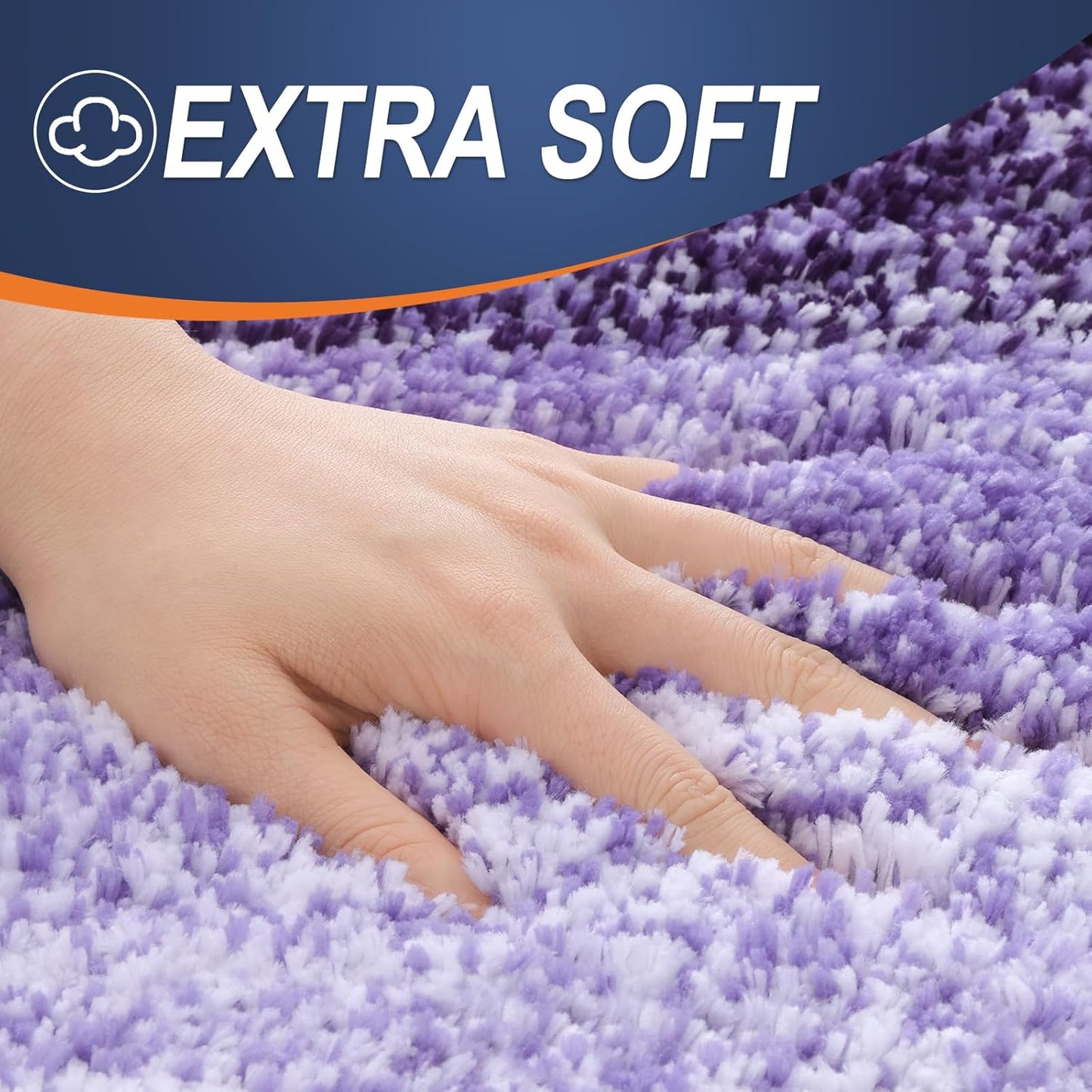 OLANLY Bathroom Runner Rugs - Extra Soft Microfiber Mat 59x24 | Quick Dry, Washable, Rubber Backing, Violet