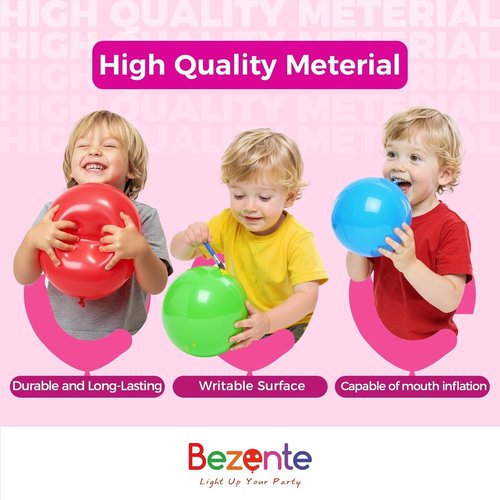 Bezente Navy Blue Balloons - 18 Inch Thick Latex Balloons for Birthday & Wedding Decor | 30 Pack