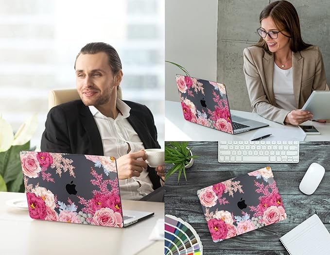 CISSOOK Gorgeous Floral Case for MacBook Pro 14 Inch 2026 2025 2024 2023 2021 Release M5 M4 M3 M2 M1, Plastic Hard Shell Case for MacBook Pro 14.2", Gorgeous Flowers