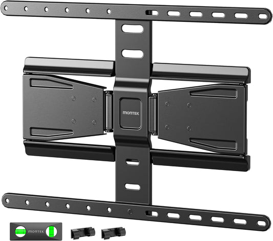 monTEK Ultra Slim TV Wall Mount - Full Motion Bracket for 43-90 Inch TVs | Swivel, Tilt, Leveling, Dual Arms