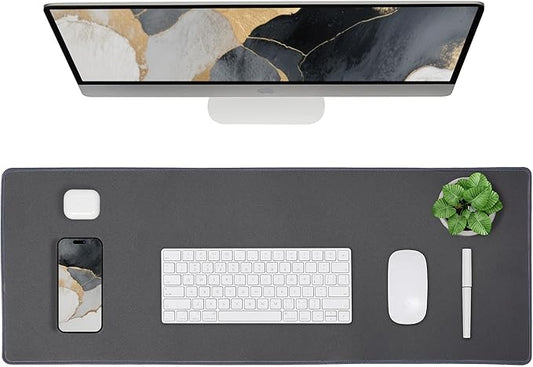 ALOANES Waterproof Mouse Pad with Durable Stitched Edge, Gaming Keyboard, Non-Slip Rubber Base Mouse Mat, Extended Desk pad for Gamer, Office& Home, Dark Gray Mousepad 3XL(35.43"x15.74"x0.12")