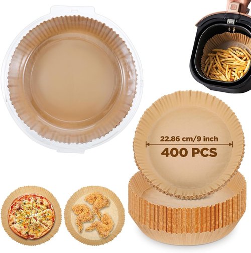 Air Fryer Liners - 400 Pcs Round Disposable Non-Stick Parchment Paper for 5-12 QT Air Fryers