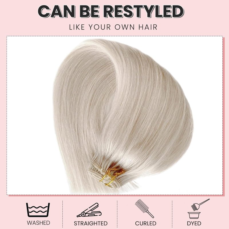 Clip in Hair Extensions Light Brown Hair Extension Real Human Hair Clip ins for Women 18 Inch 100G 7 Pcs