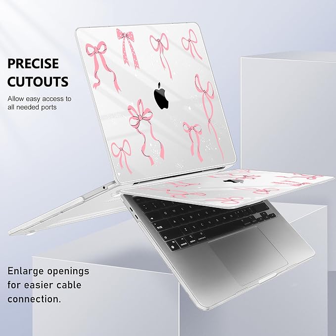 Lepeoac Case for MacBook Pro 13 inch Case M2 2022-2016 A2338 M1 A2251 A2289 A2159 A1989 A1708 A1706, Plastic Hard Shell + Keyboard Cover + Dust Plug, Star Bow