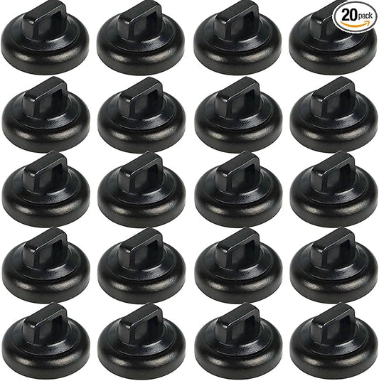 CNHABAGU Magnetic Cable Zip Tie Mounts Clips Multipurpose Zip Ties Mount Base Holder Black Wire Cable Holder Mount Wire Clips Management for Home Office Marine Electrical Wiring (Black, 20 Piece)