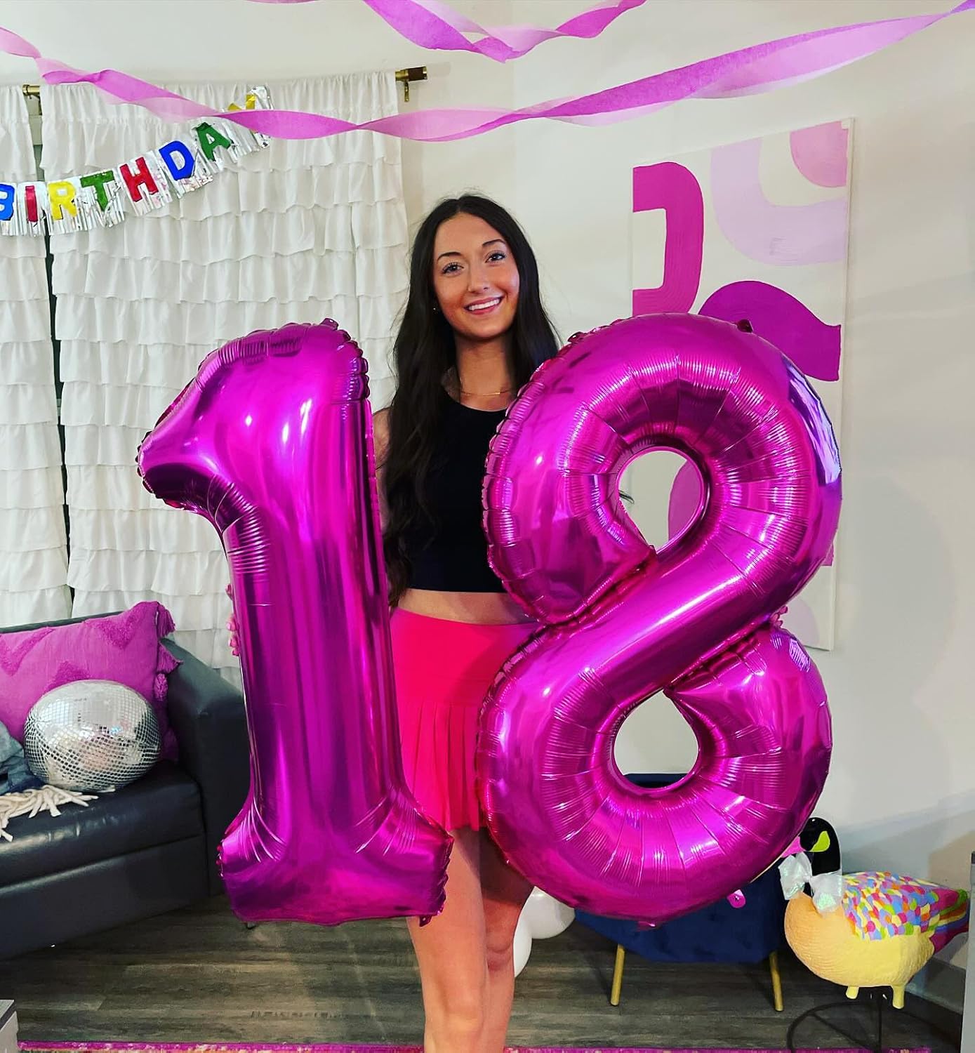 Regine Switzerland 40-Inch Giant Number 1 Balloon - Rosy Purple Birthday Decoration for Girls