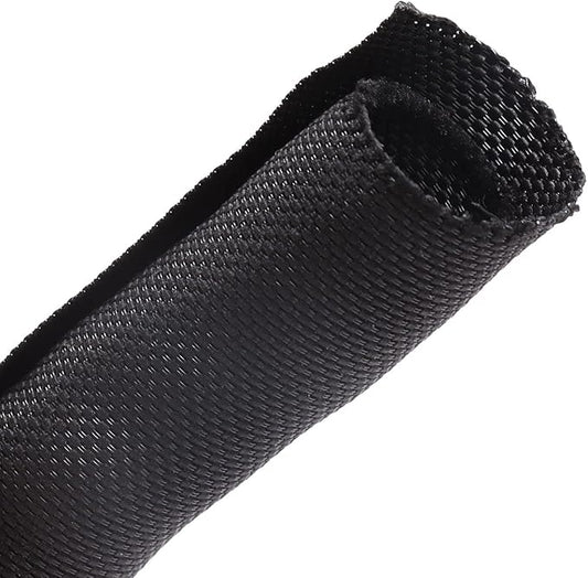 Automotive Wire Sheathing Split Wire Loom Braided Mesh Woven Cable Sleeve for Wires/Cable Cord Protector (1/2" - 16 Feet)