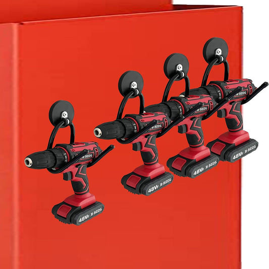 Skiennix Heavy-Duty Magnetic Hooks - 4 Pack Power Tool Organizer for Garage & Workshop Storage