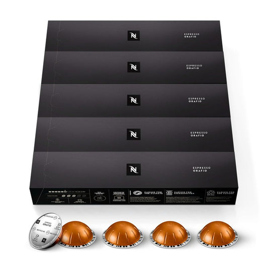 Nespresso Vertuo Orafio, Medium Roast Espresso Coffee capsules, 50 Pack