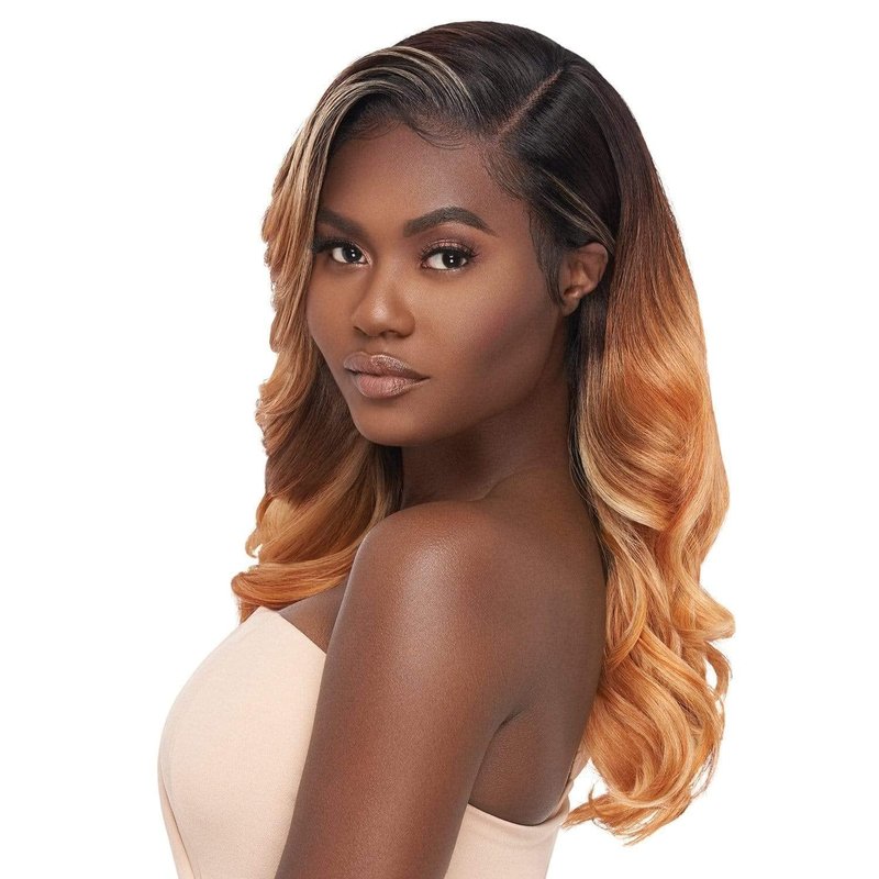 Outre Melted Hairline Lace Front Wig - Frontal Effect, No Plucking Required, HD Transparent Lace | Divine (1B)