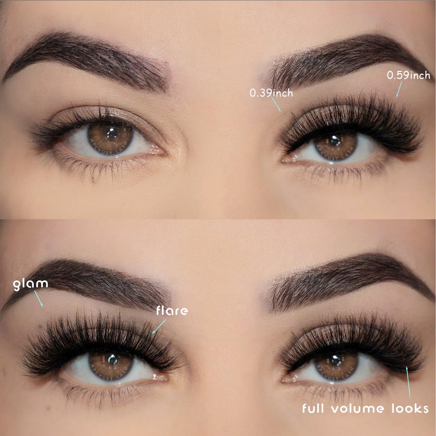 APCYUST Lashes Volume Mink Eyelashes 10 Pairs Natural Cateye Lash Strips Wispy Cat Eye Lashes Natural Look Short Thick Fluffy False Strip Eyelash Full Fake Lash Pack Black Pestañas Postizas for Women
