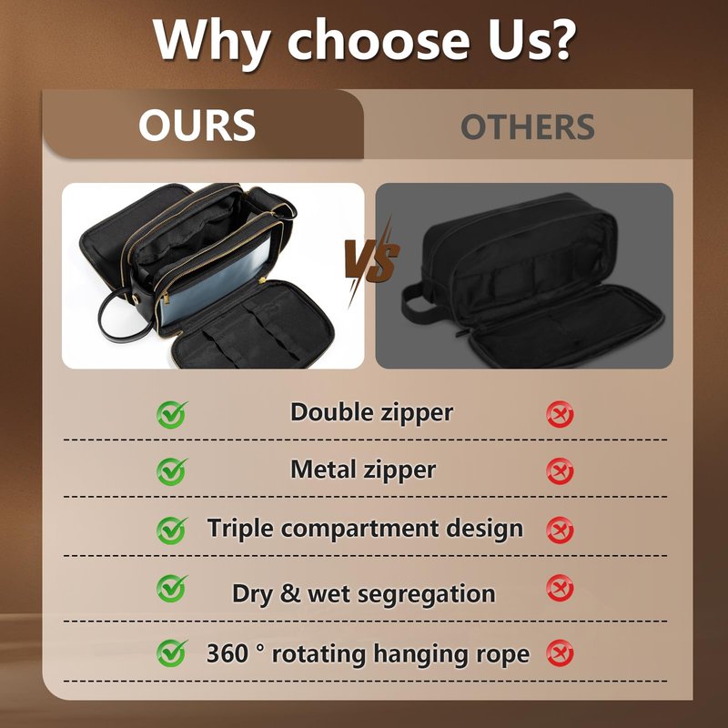 BagUrshion Toiletry Bag for Men,Travel Toiletries Bag Mens,Pu Leather Shaving Bag for Toiletries Accessories,Extra Large Traveling Essentials,Water Resistant Organizer (Black)
