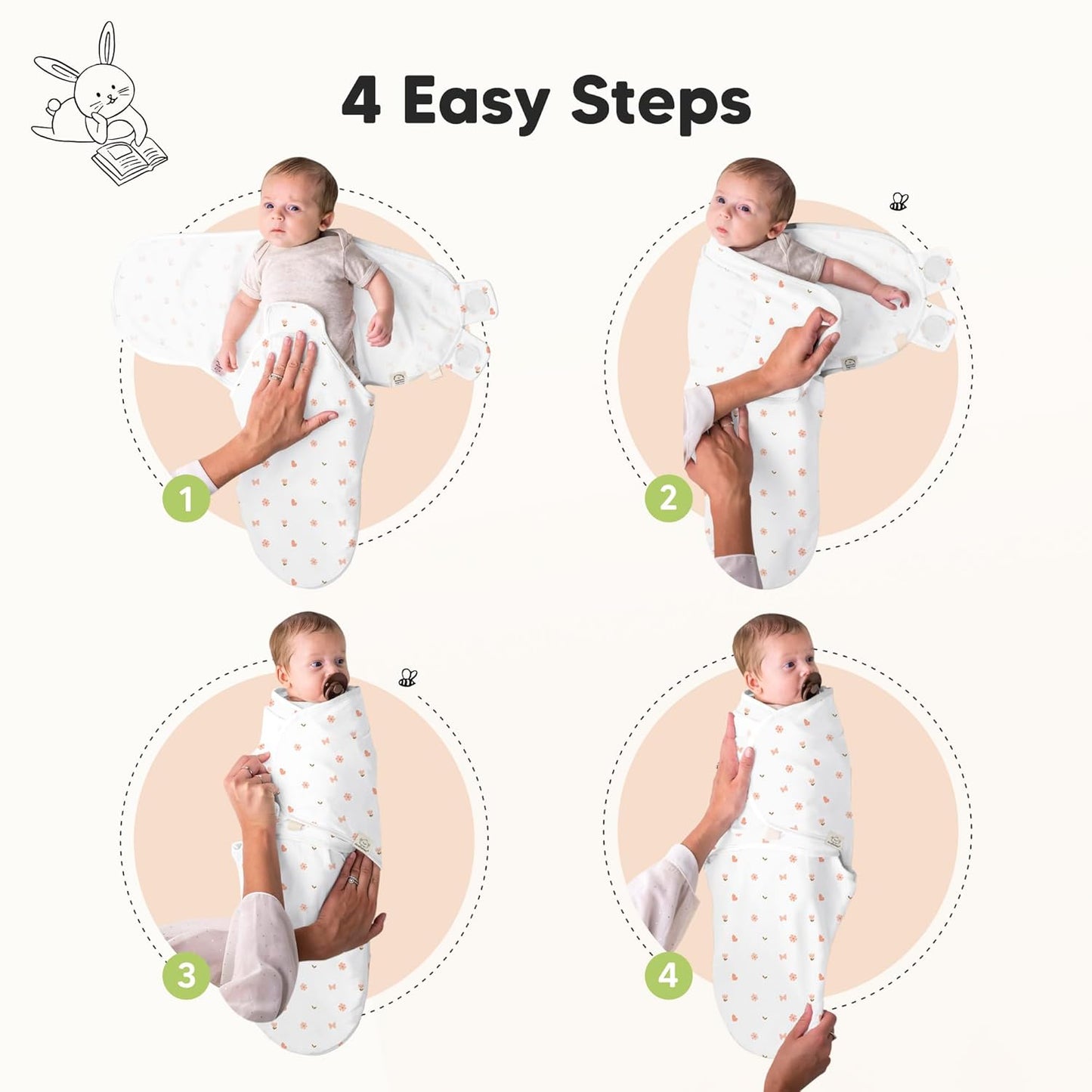 Organic Baby Swaddle Sleep Sacks by [Brand Name] - Soft & Snug for Newborns 0-3 Months | 3-Pack Butterflies, XS
