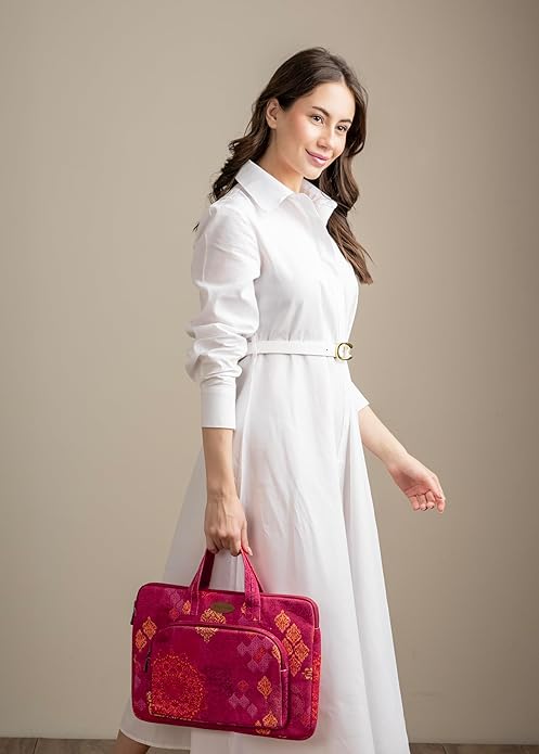 Maison d'Hermine Laptop Bag with Pocket Upto 15.5 inch Stain and Water Repellent Cotton Canvas Spring Summer (Versailles)