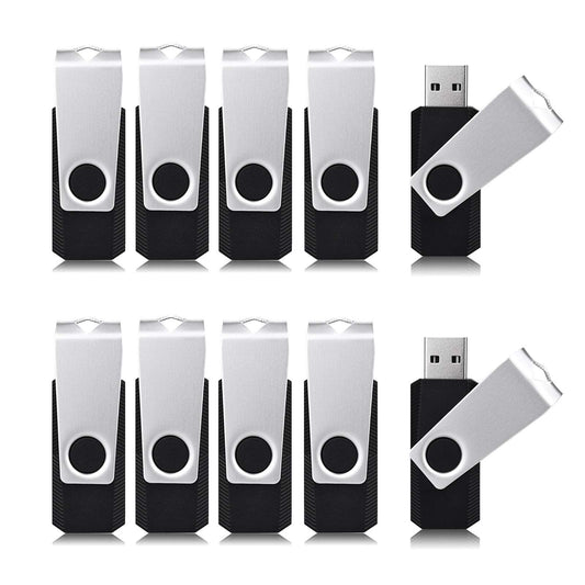 Aiibe 16 GB Flash Drive 10 Pack Bulk 16GB USB Flash Drives 2.0 USB Stick Thumb Drive USB Drive Pack, Black