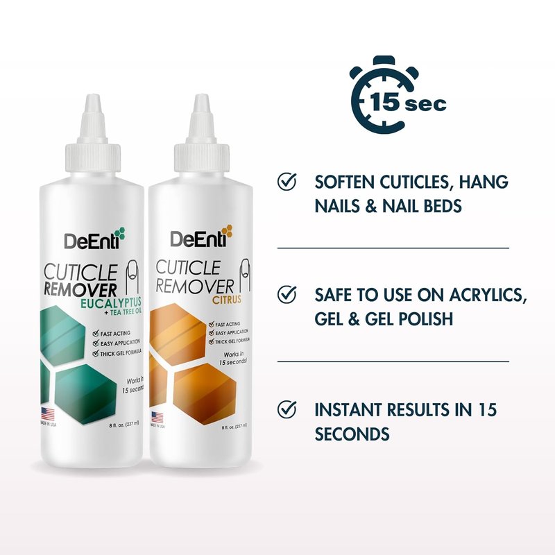 Instant Cuticle Remover Gel - Professional 15-Second Softener for Hand, Foot & Nail Care | 8oz Bottle