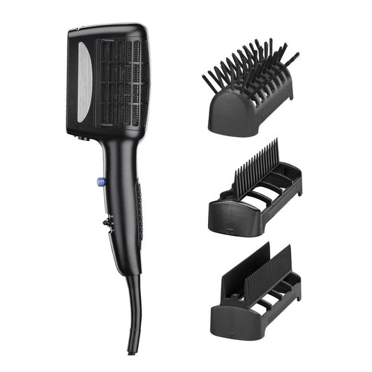 INFINITI PRO CONAIR 3-in-1 Styling Hair Dryer, 1875W Blow Dryer with 3 Styling Attachments to Detangle, Straighten, and Volumize, Tourmaline Ceramic Coating and Ionic Conditioning, Black
