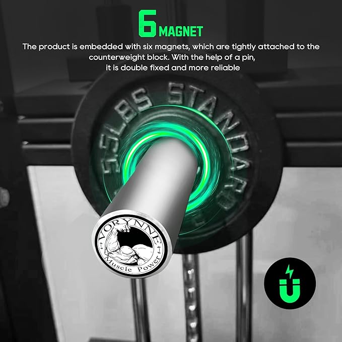 Vorynne Weight Stack Pin Extender for Gym Cable Machine & Home Gym, Ø 10 mm, Allowing Additional Olympic Weight Plates, Made of Durable Steel for Secure and Long-Lasting Use