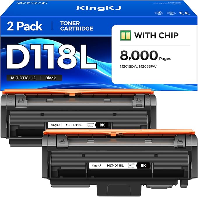 KingKJ MLT-D118L Toner Cartridge Black 2Pack
